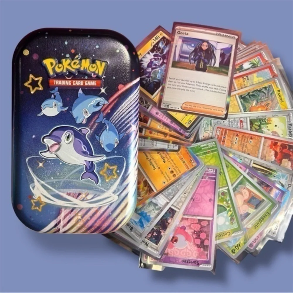 pokemon mini playing cards TCG: Vibrant Paldea Tin  BAM Violet Paldean Fates Mini Tin Pokemon Trading Card Game Prismatic